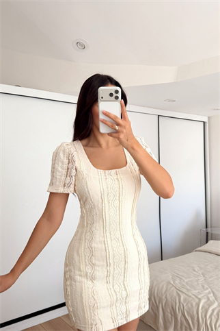 Alçin Karpuz Kol Mini Elbise 7262