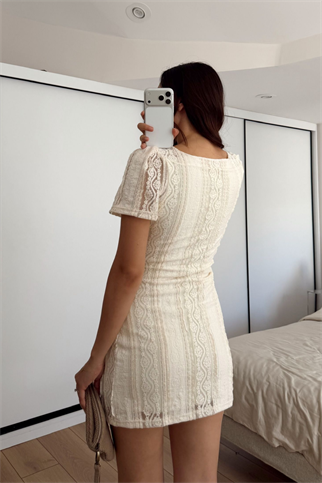 Alçin Karpuz Kol Mini Elbise 7262
