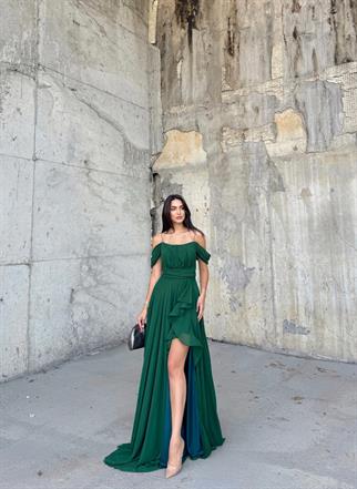 Alice Madonna Yaka İp Askılı Yırtmaçli Abiye ZÜMRÜT