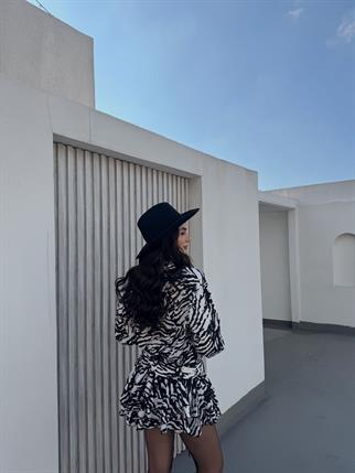 Alyana Gömlek Yaka Mini Elbise 9563 SİYAH