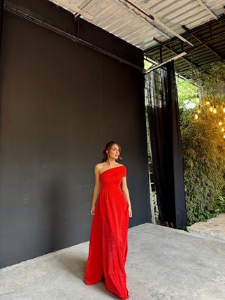 Amelia Simli Tek Kol Abiye 582890 KIRMIZI