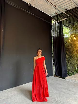 Amelia Simli Tek Kol Abiye 582890 KIRMIZI