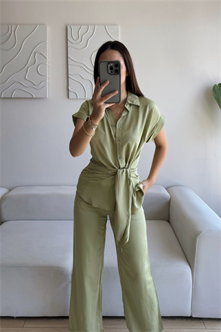 Arjana İkili Gömlek Yaka Takım 13486 HAKİ