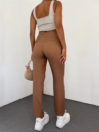 Arka Fileto Pantolon 23422 VİZON