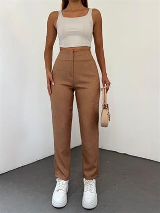 Arka Fileto Pantolon 23422 VİZON