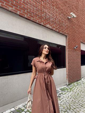 Artemis Kemerli Midi Boy Elbise 2365 TABA