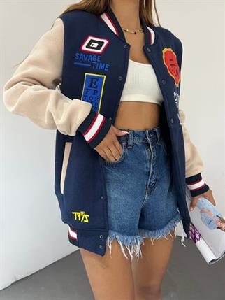 Baskılı Ceket 3761 LACİVERT