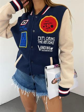 Baskılı Ceket 3761 LACİVERT