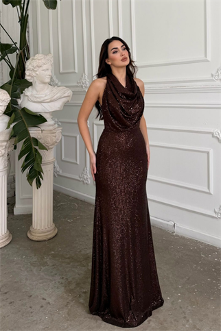 Berrak Payet İşleme Degaje Yaka Abiye 1089