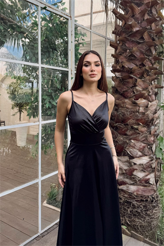 Bilica İp Askı Saten Abiye 582151 SİYAH