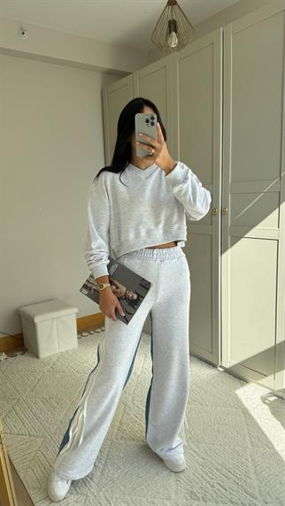 Brooklyn Jean Detay Bağcıklı Takım 2627 GRİ