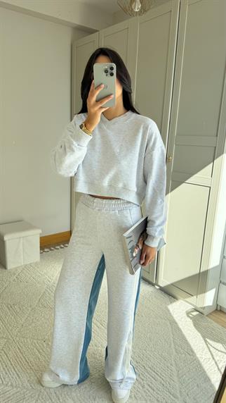 Brooklyn Jean Detay Bağcıklı Takım 2627 GRİ