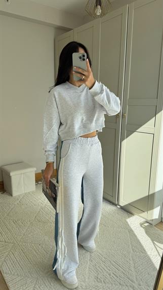 Brooklyn Jean Detay Bağcıklı Takım 2627 GRİ