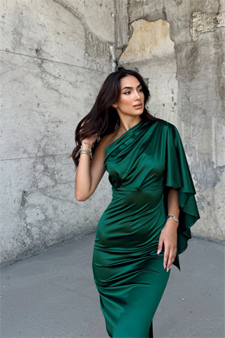 Camelia Tek Kol Saten Abiye 582922 ZÜMRÜT