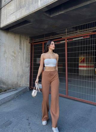 Çisil Triko Pantolon 5546 KAHVE