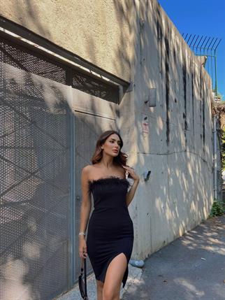 Darell Otriş Detay Elbise 582408 SİYAH