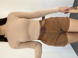 Dik Yaka Kaşkorse Crop 1206 TAŞ RENGİ