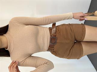 Dik Yaka Kaşkorse Crop 1206 TAŞ RENGİ