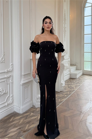 Duru Balon Kol Boncuklu Abiye 9377