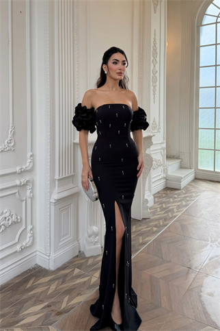 Duru Balon Kol Boncuklu Abiye 9377