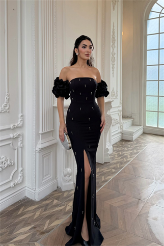 Duru Balon Kol Boncuklu Abiye 9377