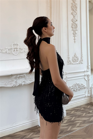 Elysia Tasarım Mini Elbise 583229 SİYAH