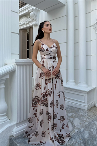 Feza Desenli Askı Detay Abiye 1093