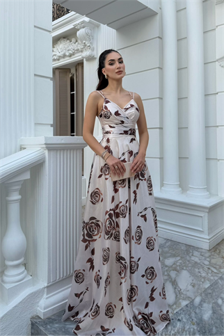 Feza Desenli Askı Detay Abiye 1093