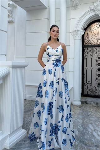 Feza Desenli Askı Detay Abiye 1093