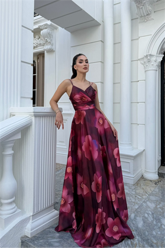Feza Desenli Askı Detay Abiye 1093