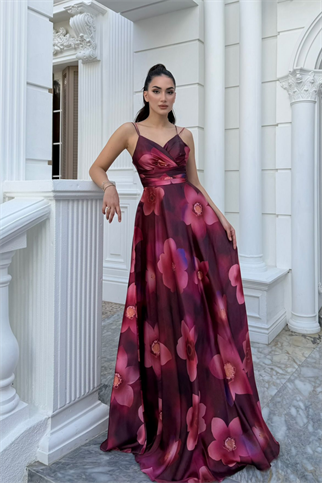 Feza Desenli Askı Detay Abiye 1093