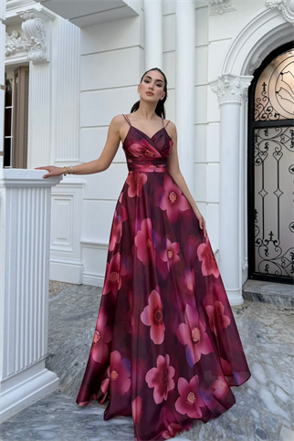 Feza Desenli Askı Detay Abiye 1093