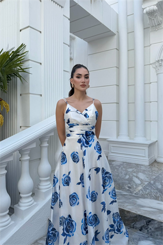 Feza Desenli Askı Detay Abiye 1093