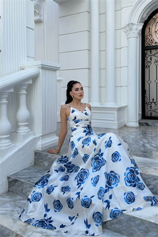 Feza Desenli Askı Detay Abiye 1093