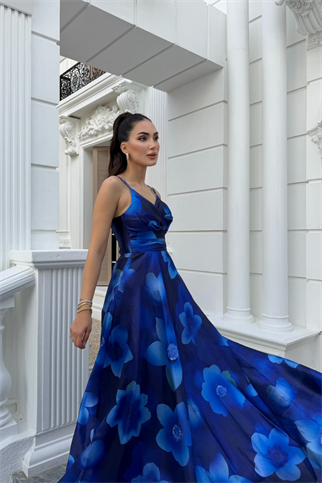 Feza Desenli Askı Detay Abiye 1093