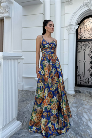Feza Desenli Askı Detay Abiye 1093
