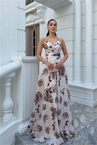 Feza Desenli Askı Detay Abiye 1093