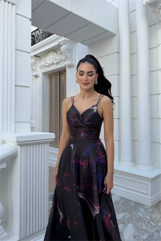 Feza Desenli Askı Detay Abiye 1093