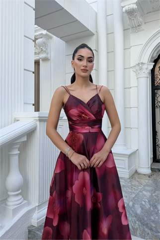 Feza Desenli Askı Detay Abiye 1093