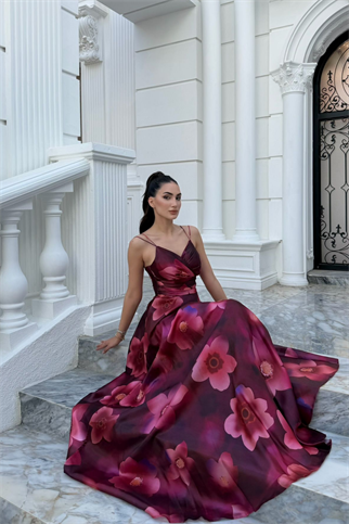 Feza Desenli Askı Detay Abiye 1093