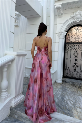 Feza Desenli Askı Detay Abiye 1093