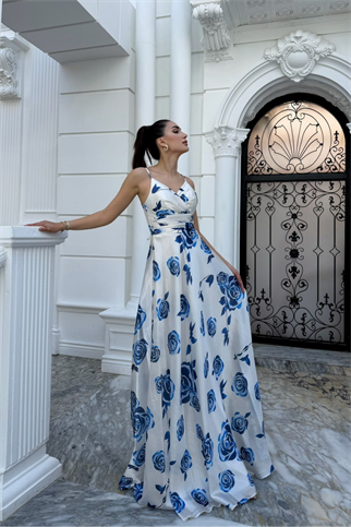 Feza Desenli Askı Detay Abiye 1093
