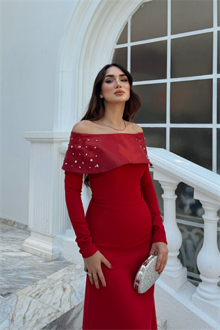 Göğüs Taş İşleme Madonna Yaka Abiye 1149