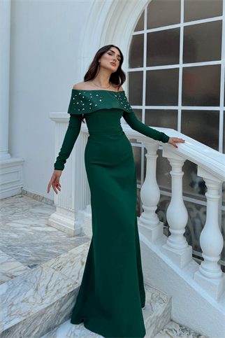 Göğüs Taş İşleme Madonna Yaka Abiye 1149