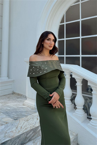 Göğüs Taş İşleme Madonna Yaka Abiye 1149