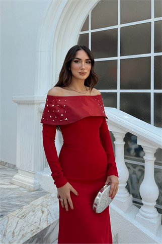 Göğüs Taş İşleme Madonna Yaka Abiye 1149