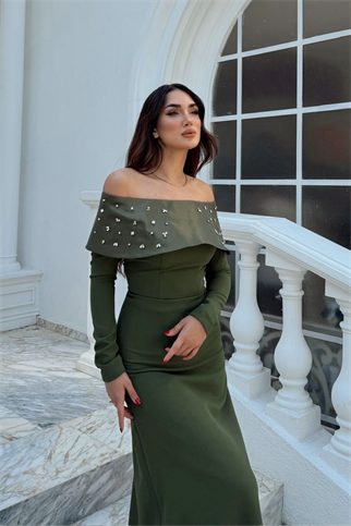 Göğüs Taş İşleme Madonna Yaka Abiye 1149