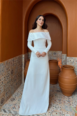 Göğüs Taş İşleme Madonna Yaka Abiye 1149