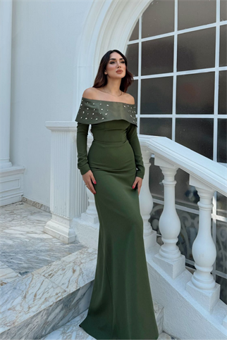 Göğüs Taş İşleme Madonna Yaka Abiye 1149