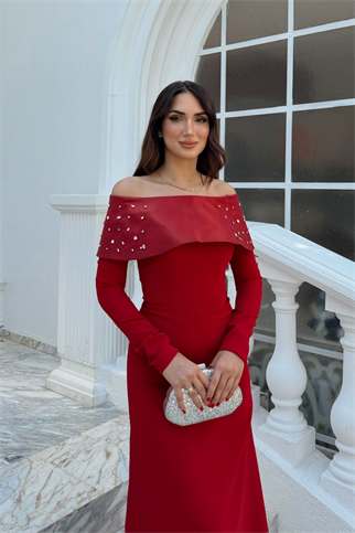 Göğüs Taş İşleme Madonna Yaka Abiye 1149